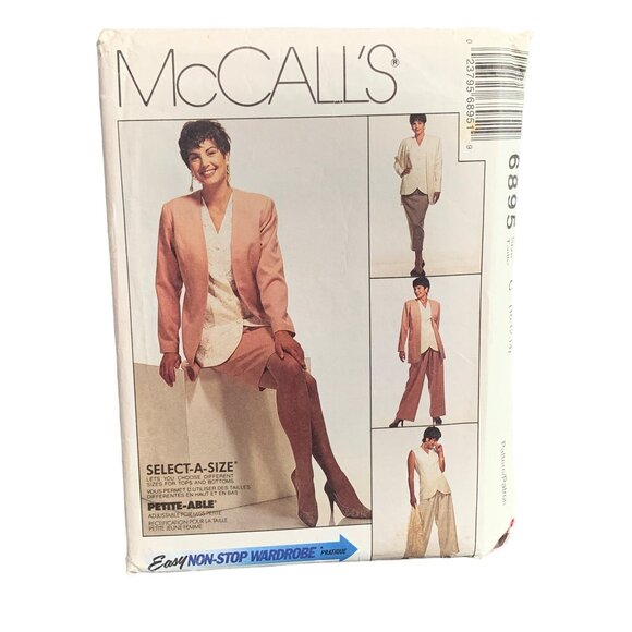 McCalls Pattern 6895 Misses Petite-Able Jacket Vest Skirt Sizes 8-10-12 uncut - Picture 1 of 2
